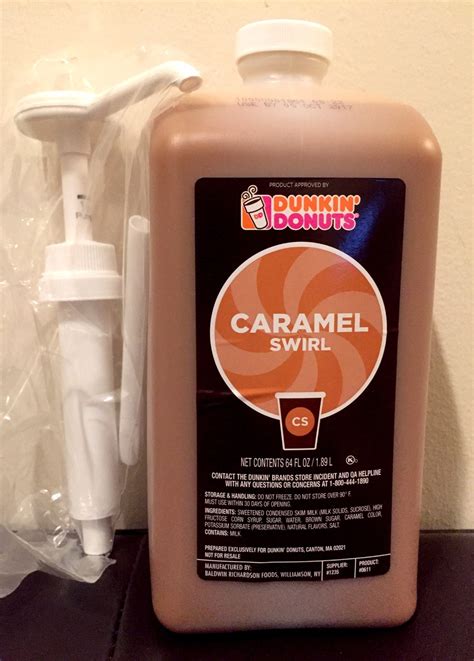 The Caramel Swirl Latte from Dunkin Donuts is a classic coffee beverage that combines the flavors of rich espresso with sweet caramel syrup and frothed milk resulting in a delicious, indulgent, and comforting drink with a perfect balance of sweet and savory flavors. . Dunkin donuts caramel swirl syrup